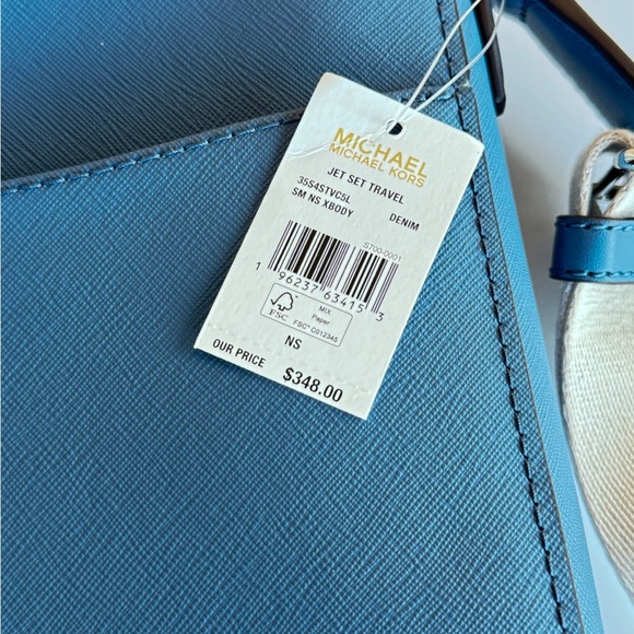 Michael Kors Jet Set Travel Small Shoulder Crossbody Bag Denim - Picture 16 of 16